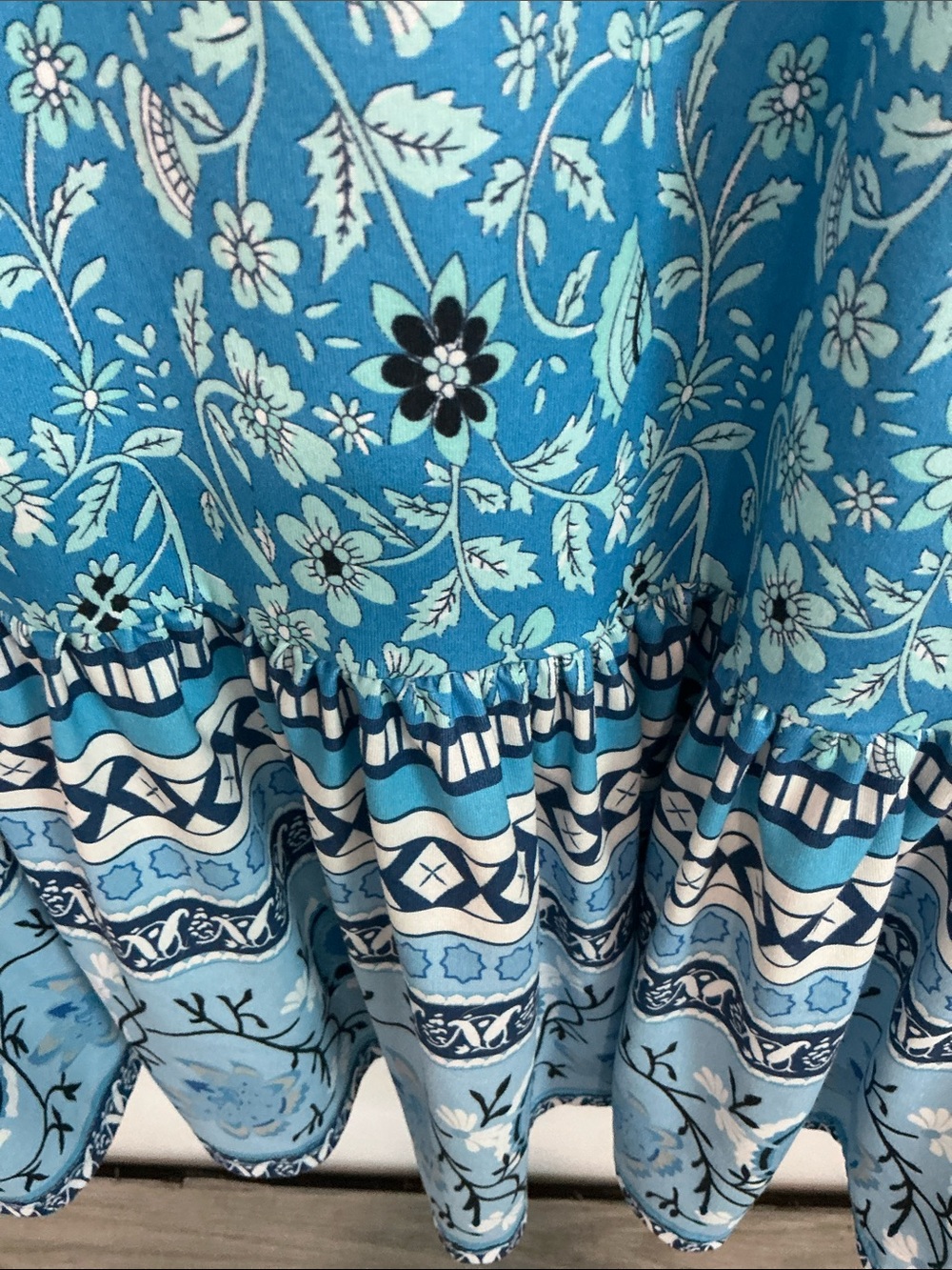 Sleeveless turquoise dress with delicate floral pattern  in size 1XL SO PRETTY - Picture 6 of 10